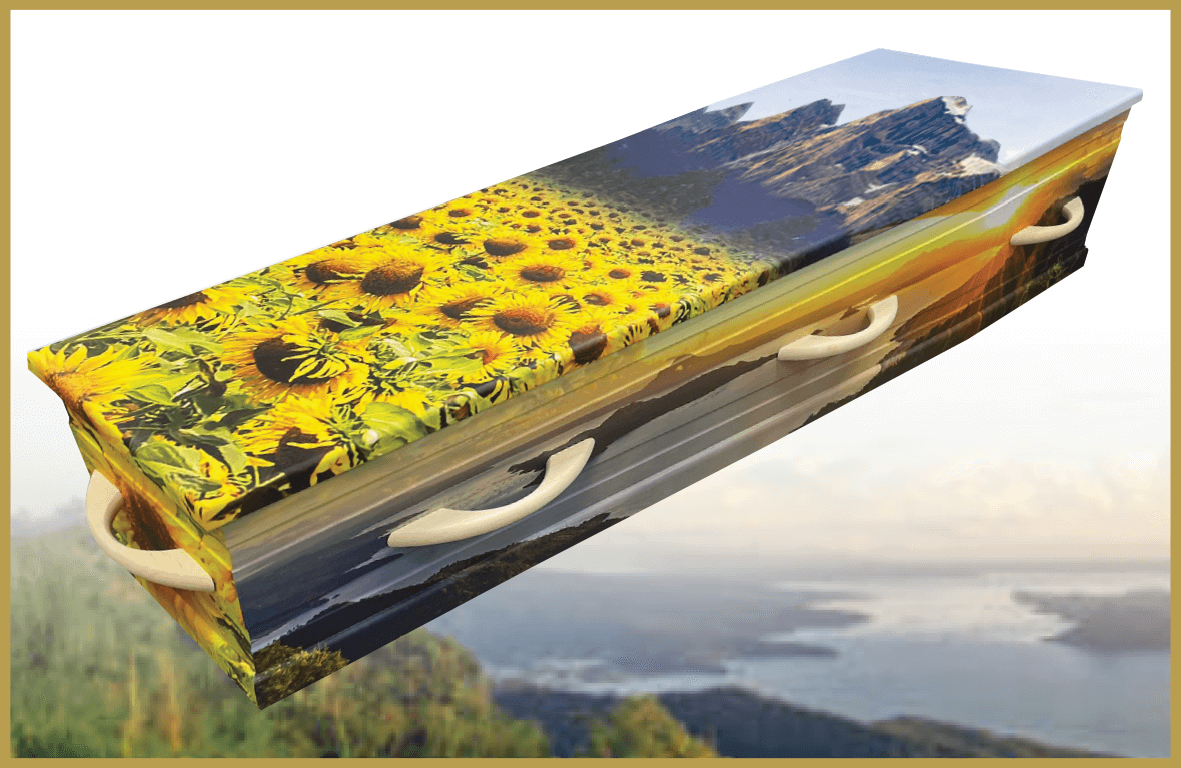 ROckies-bergen-zonnebloemen-wrappen-grafkist